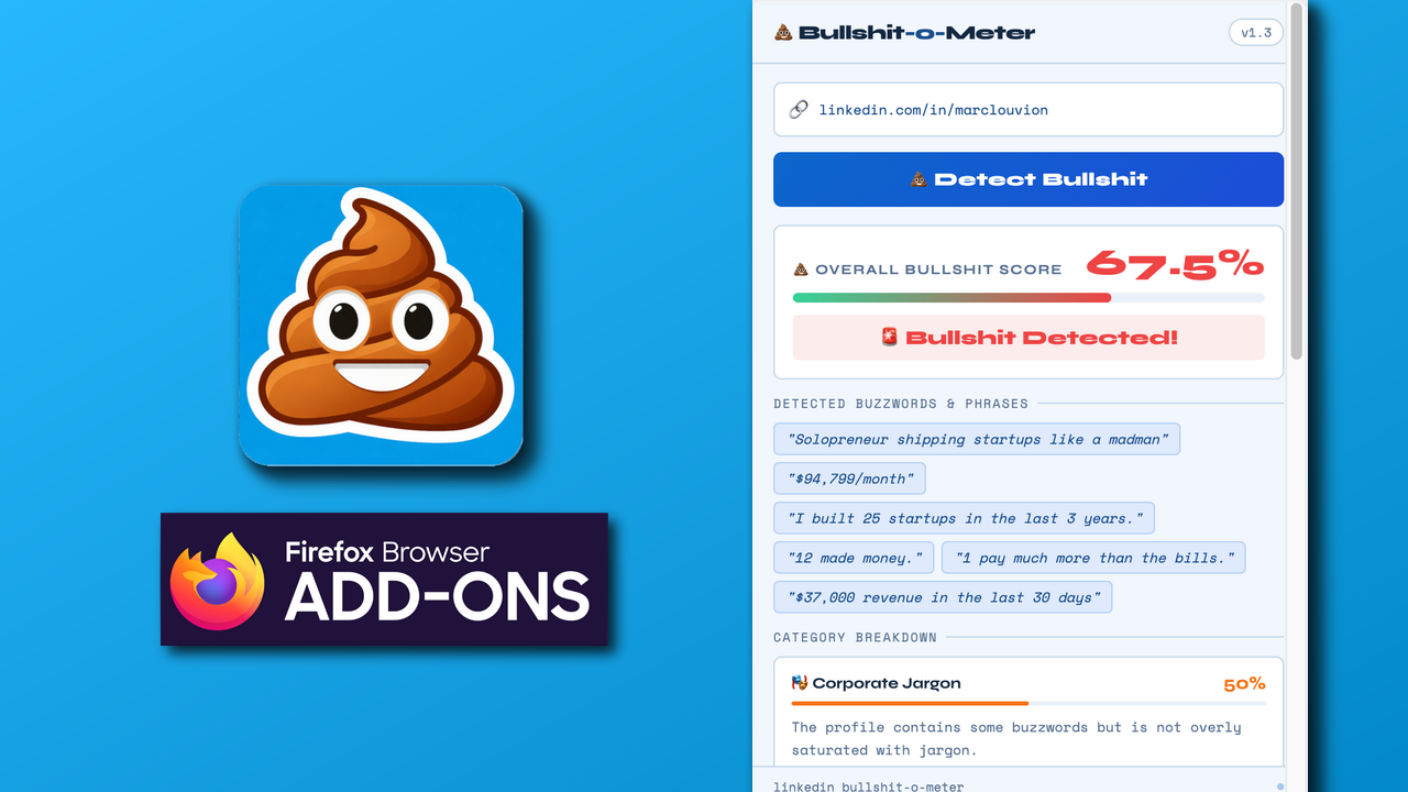 Illustration projet LinkedIn Bullshit Detector